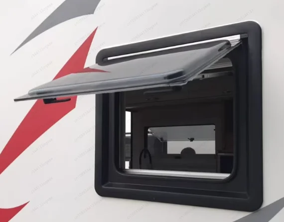 RV windows, self-towing RV accessories, double-layer outward push windows with curtains, non-single-layer tempered glass