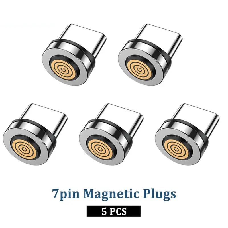 7Pin 3A USB-A Typ C Końcówki wtyczek magnetycznych Adapter kabla szybkiego ładowania do ładowarki magnetycznej Samsung 360 °   Złącze obrotowe