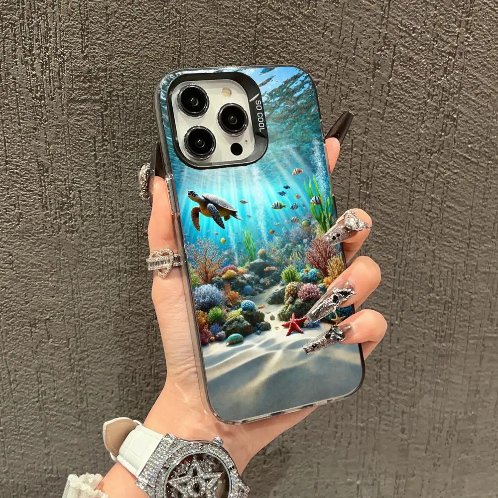 

Underwater turtle case for iPhone17 16 15 14 13 12 11 Pro/ Max/Plus shock-proof rear cover anti-fingerprint