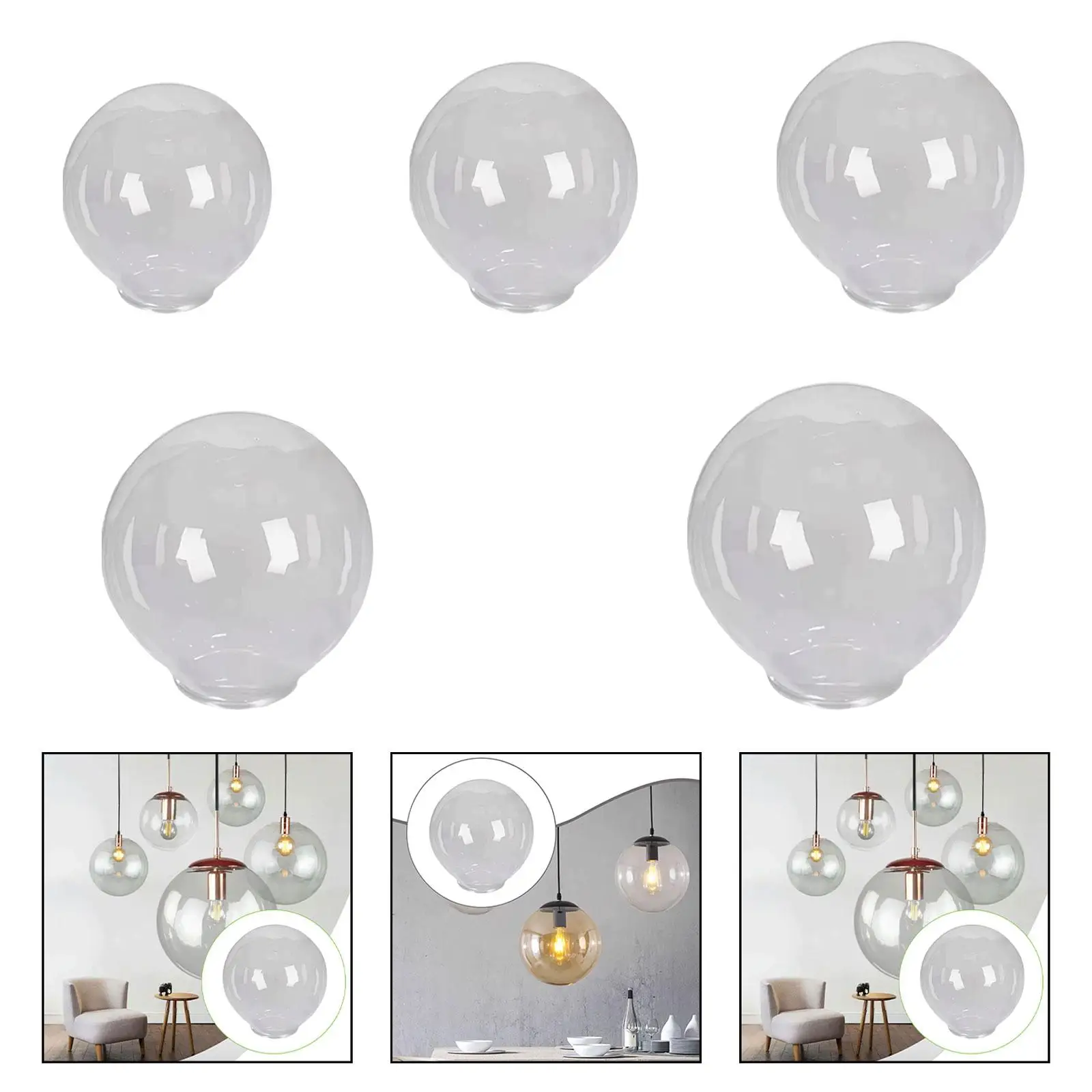 Transparent Acrylic Lamp Globe Shade Replacement Multifunctional for Wall Lights