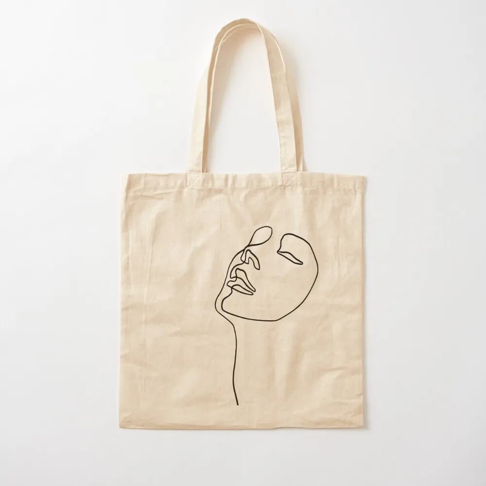 Abstract Face VII - One Line Art Tote Bag hand bags Fabric bag Canvas Tote Bag