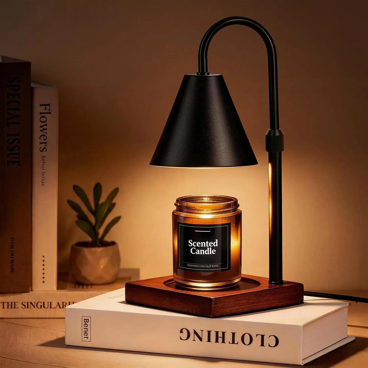 

Dimmable Candle Warmer Lamp with Timer, Adjustable Brightness, Safe Scented Candle Melter, Cozy Home Decor for Living Room Bedroom, Gift for Women Men