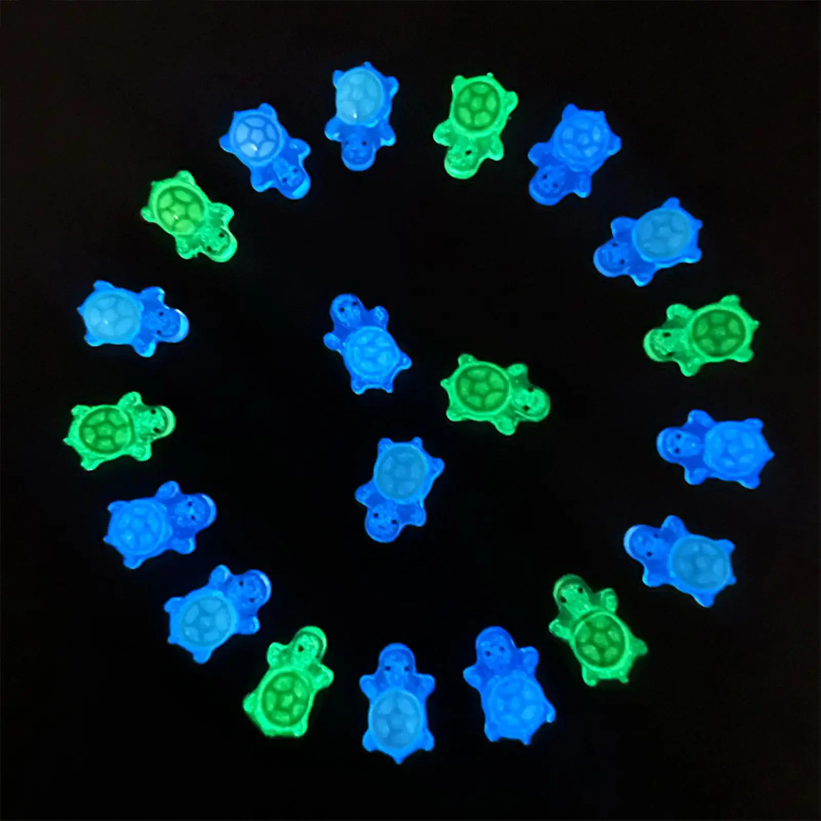 500pcs Glowing Sea Turtle Figurine Miniature Animal Model Luminous Shelf Decor Home Garden Patio Pathway Ornament
