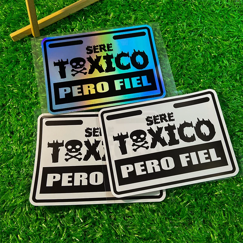 

I'll Be Toxic But Faithful Waterproof Sunscreen Vinyl Decal, Motorcycle Scooter Fuel Tank & Car Window Rear Bumper Sticker