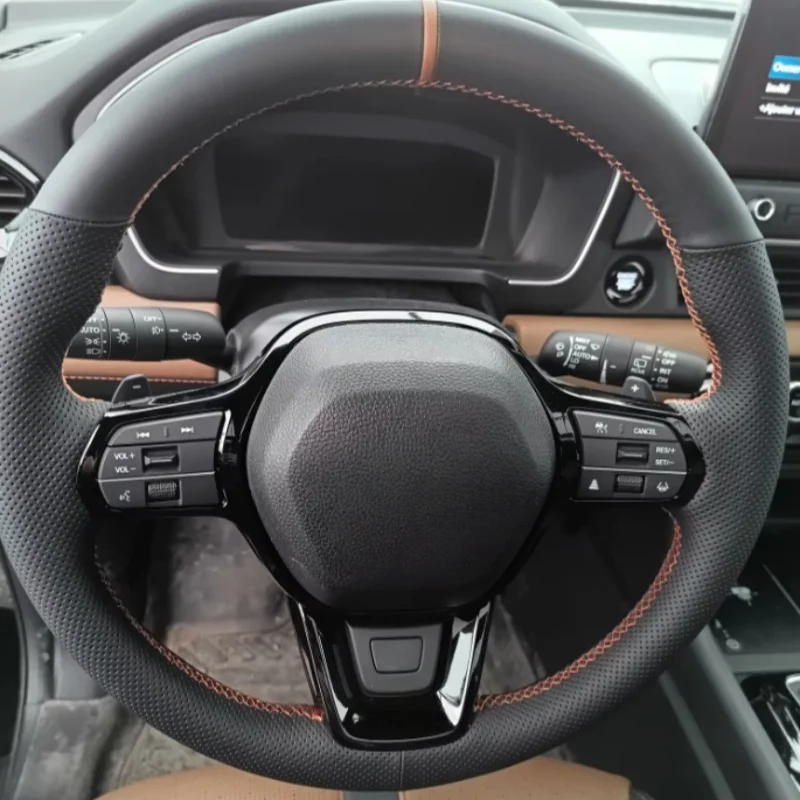 Housse de volant de voiture en cuir personnalisée DIY pour Honda Civic Type R FL5 11ème génération Si LX CRV HRV ZRV Accord Pilot Passport 2022-2026