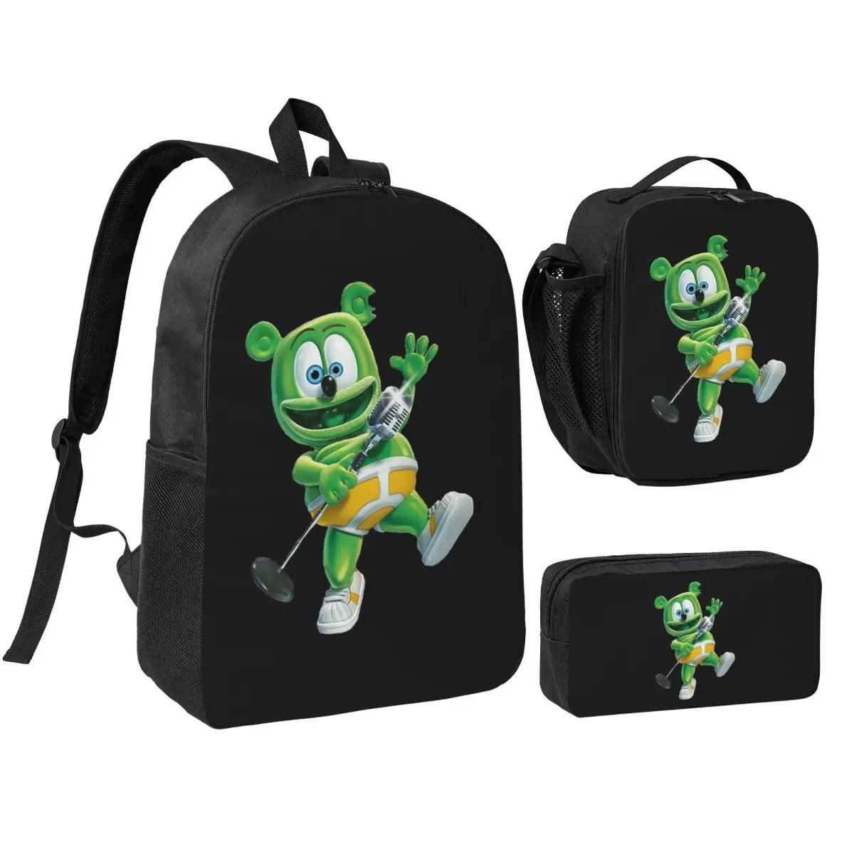 

Gummibar (the Gummy Bear) Backpack Student BookBag School Bag Computer Shoulder Bags 3ps Insulated Lunch Bag Pencil Case