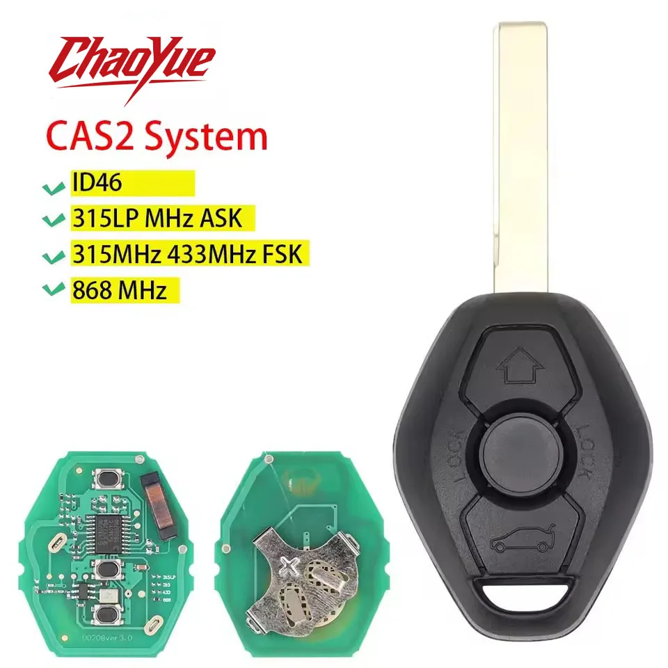 ChaoYue 3 buttons Remote Key for BMW 3 5 7 series X3 X5 Z3 Z4 Z8 E46 E60 E83 E53 E36 E38 CAS2 315LP MHZ 315MHz 433MHZ 868MHZ