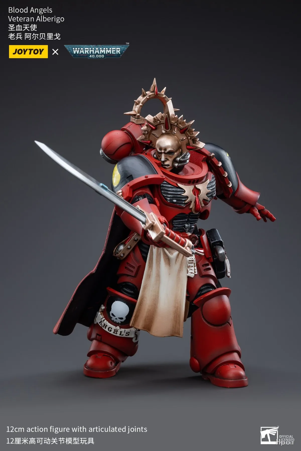 

【UA】JOYTOY Warhammer 40K Scale 1/18 Action Figures Blood Angels Veteran Alberigo Models Toys Gifts
