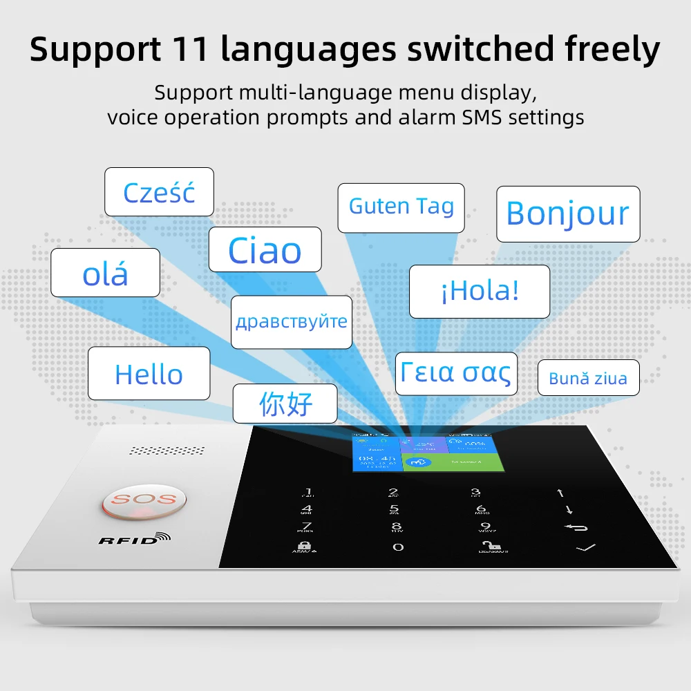 เครื่องสแกนบาร์โค้ดไร้สาย433MHz Home สัญญาณกันขโมยระบบสนับสนุนเครื่องตรวจจับควันการรักษาความปลอดภัยกล้อง IP กล้องชุด Tuya SmartLife APP