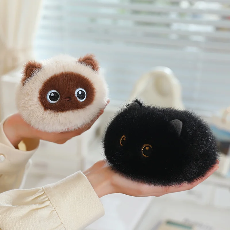Cat Plush Toys 19cm Simulated Sanhua Cat Siamese Cat Black Cat Stuffed Doll Kawaii Desktop Decorative Toys Kids Birthday Gifts