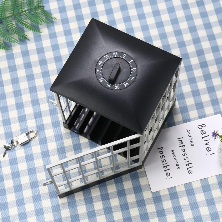 Mobile Phone Jail Cell Phones Plastic Prison Lock Up Safe Smartphone Holders Set Timer Within 60 Minutes and Ring Storage Box