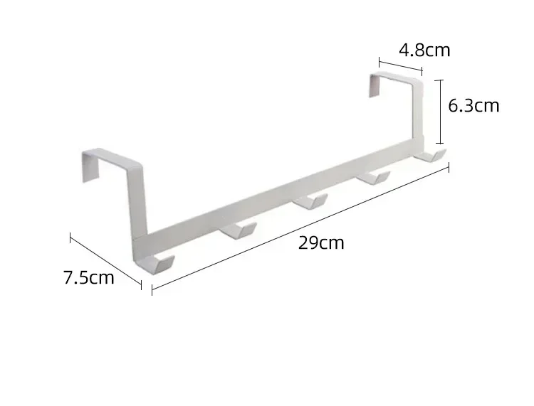 Rack Organizador do banheiro, ganchos sobre a porta, casa, roupas, casaco, chapéu, cabide de toalha, acessórios de cozinha, 5 ganchos