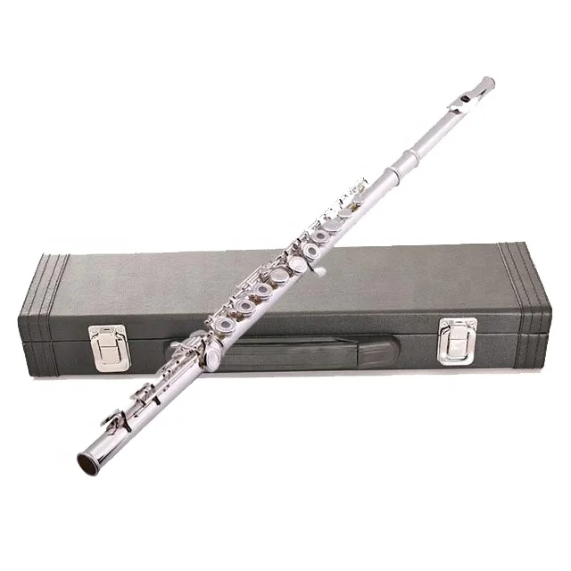 

Factory Direct Sell OEM Cheap 16/17 Holes Open Hole Flute Wooden Flute Silver Plated C Silver Wood Wind Leather 16 Keys Included