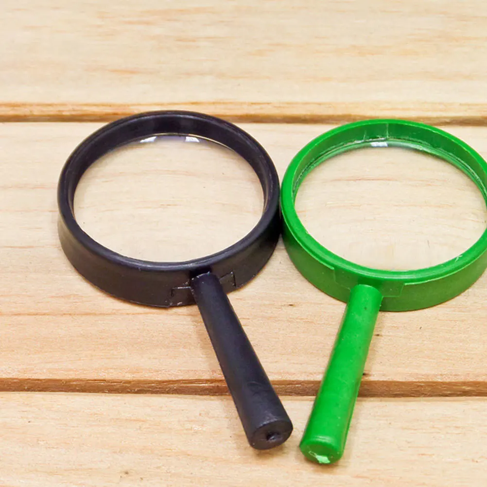 6pcs Colored Acrylic Magnifying Glass Kids Plastic Magnifier For Science Experiments Learning Tool Inspection Jewelry Stamps
