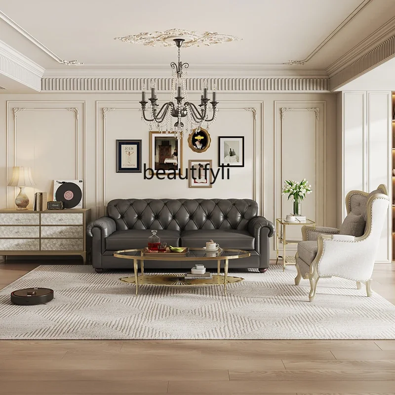 

A57 Light luxury designer creative living room corner few balcony small round table oval coffee table