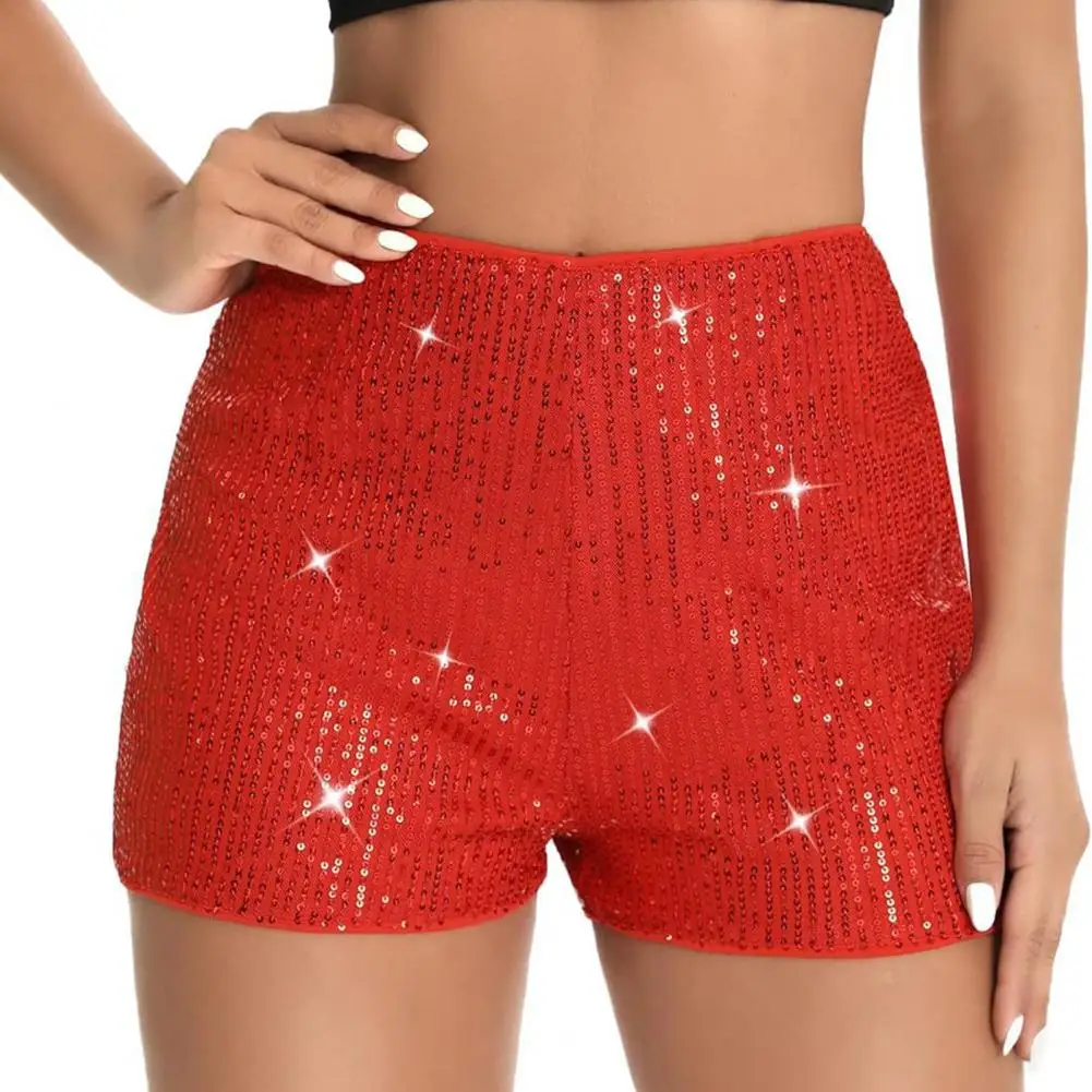 

Party Shorts Sequin High Waist Women's Shorts Slim Fit Breathable Above Knee Length Club Party Beach Mini Shorts Women Sequin