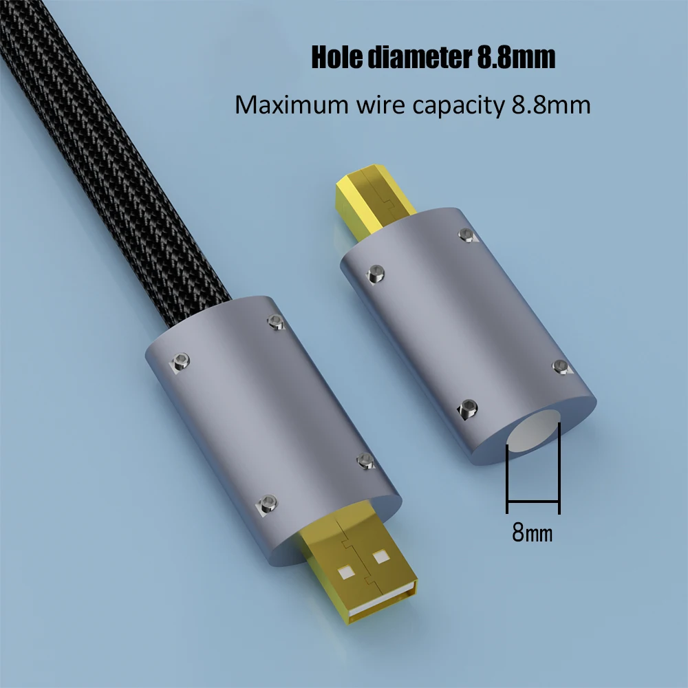 Monosaudio USB 2.0 Plug USB Connector High Quality 24K Gold Plated DIY Hi-Fi USB Cable Gold Plated USB B Part