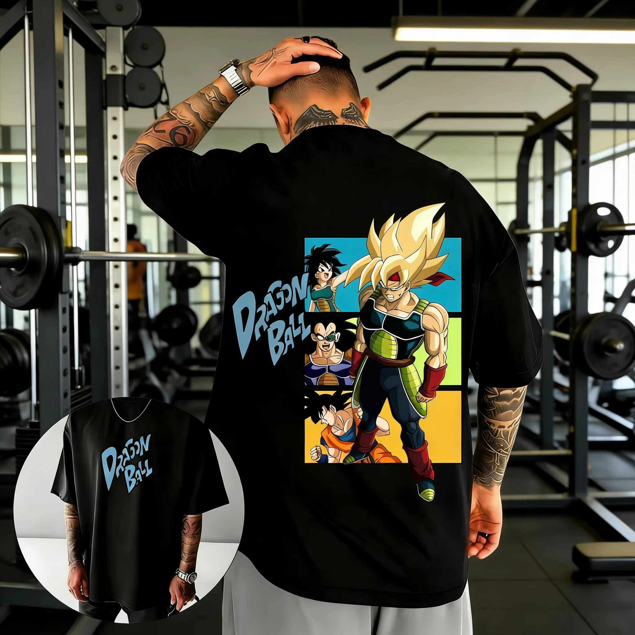 

Летняя футболка унисекс 2026 года с винтажным принтом Dragon Ball: Супер Сайян Бардок, коллаж, аниме-принт, высокое качество, оверсайз