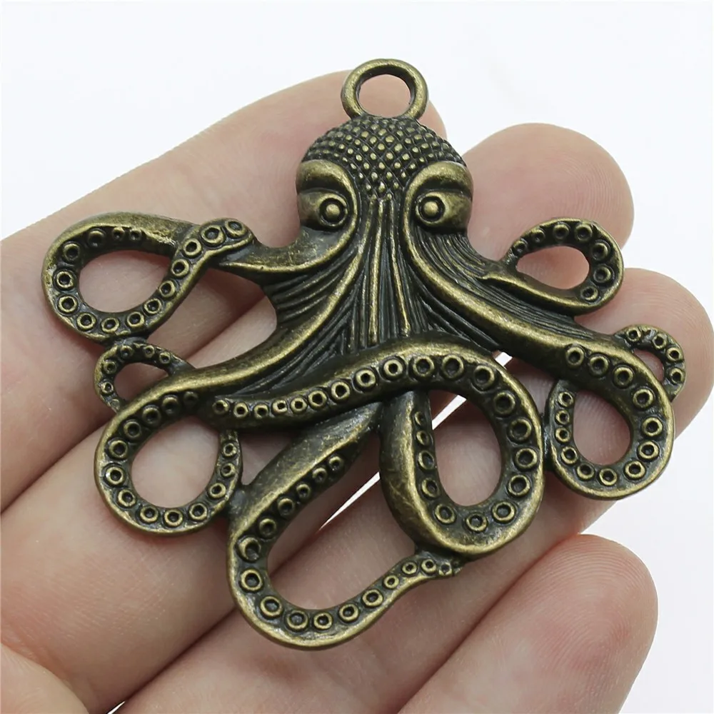 2pcs 59x57mm 2 Colors Big Octopus Pendants Large Octopus Pendants Octopus Charm