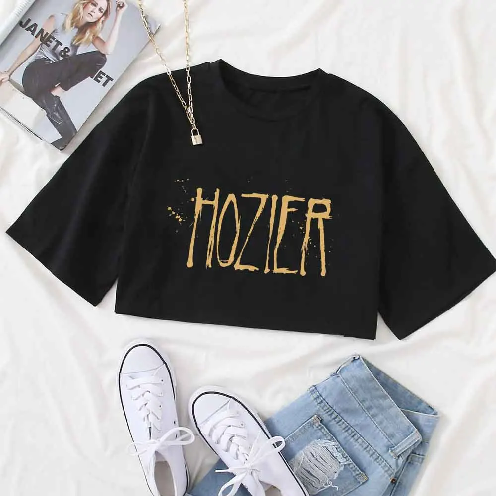 Hozier Unreal Unearth Tour 2024 Shirt Tops O-Neck Short Sleeves Casual Fans Gift Regular Girls Clothing Super-short