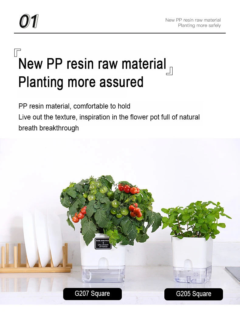 Neue Selbst Bewässerung Blumentopf Magnetische Kunststoff Selbst-saugfähigen Baumwolle Seil Blumentopf Für Doppel-deck Faul Blumentopf garten Liefert – Detail 22