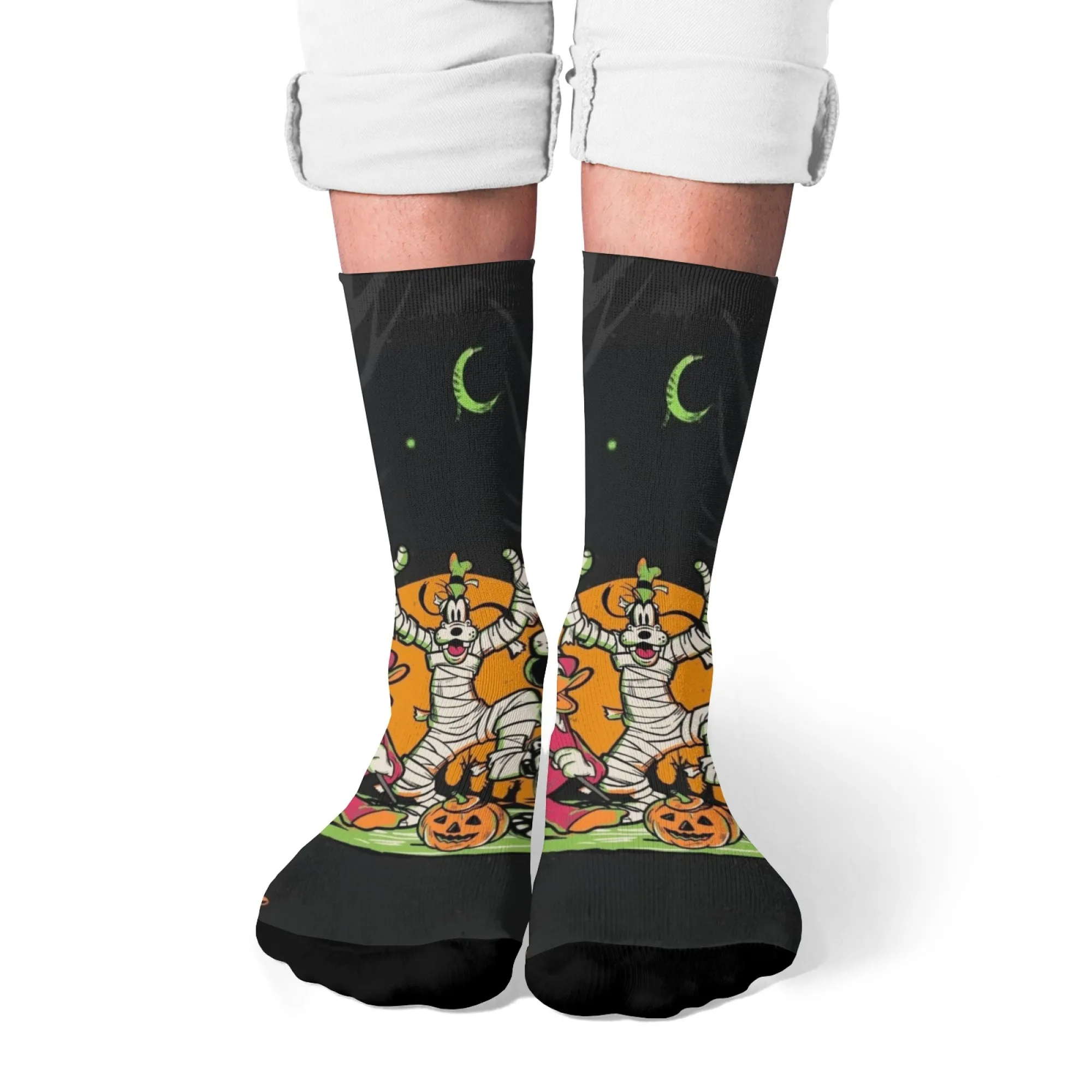 

Мужские носки в стиле Хэллоуина, удобные дышащие нескользящие носки, новинка, Harajuku, ретро аксессуары для персонажей Диснея, носки для экипажа