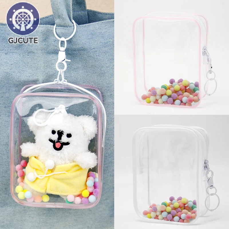 Plush Doll Outdoor Storage Bag PVC Transparent Mystery Box Doll Display Square Pouch Case Kawaii Toy Doll Gift Bag