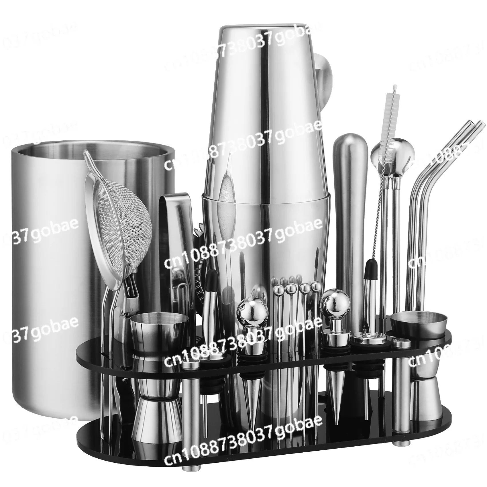 

Ice Bucket Bartending Tool Set 24-piece Stainless Steel Bartending Tool