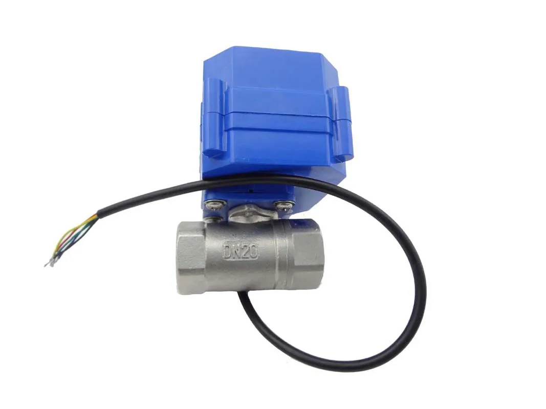 

110V motorized ball valve, DN20 (reduce port) (NPT), stainless steel, 2 way, electrical valve