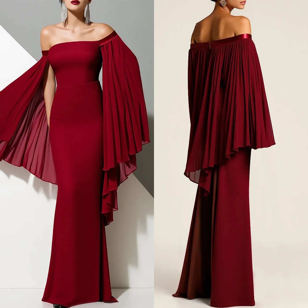 

High Quality Customized Strapless Red Long Wedding Party Backless Robe Off Shoulder Elegant Dress Women for Wedding Party فساتين