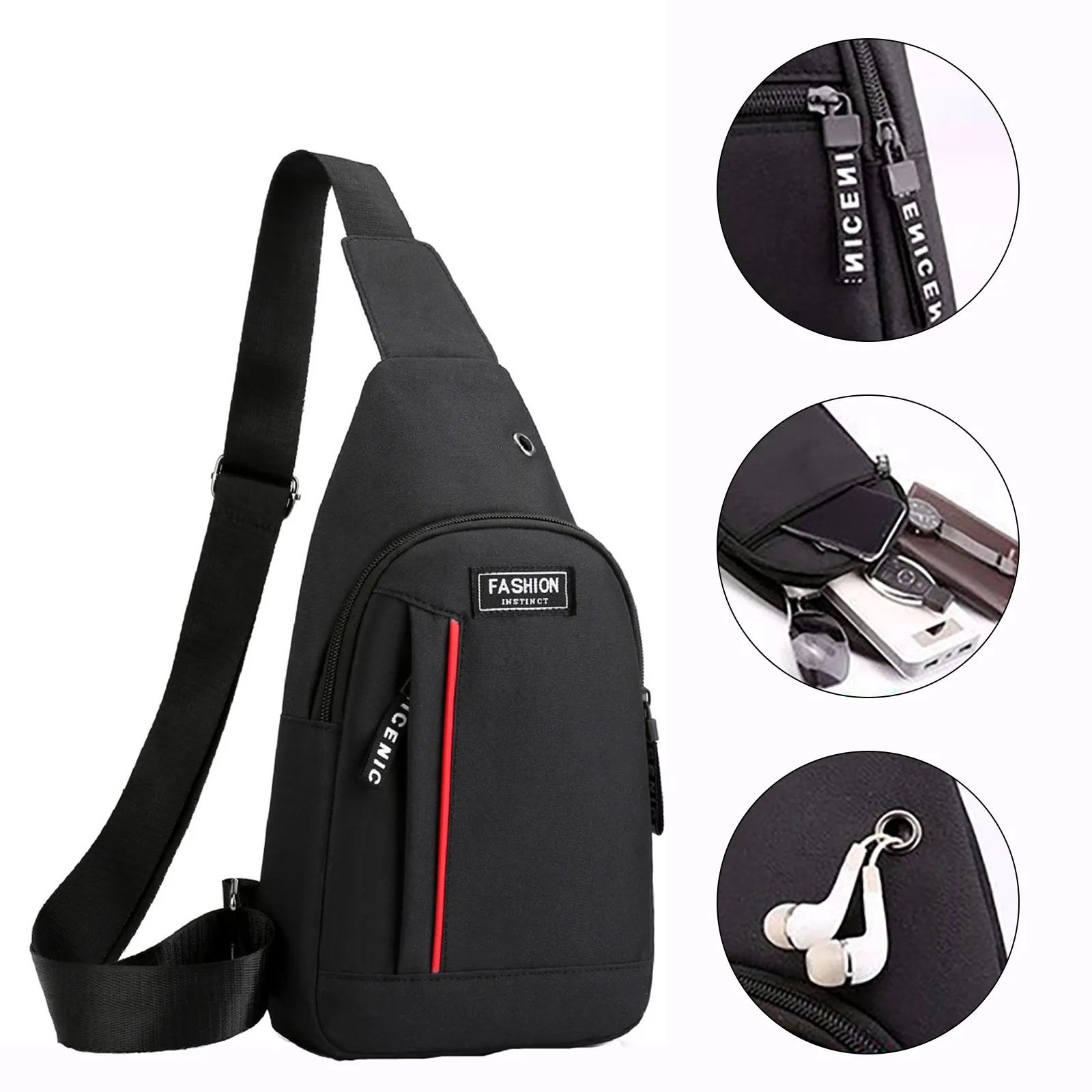 Men Fashion Leisure Chest Bag Sports Trend Backpack Male Sling Bag Crossbody Men Multifunction Over The Shoulder Bag 2023 New