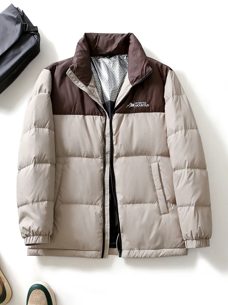 

Men's down Jaet Winter Thiened 23 New Splicing Faion 90 Du down Bread Sle Sport Warm Jaet Coat