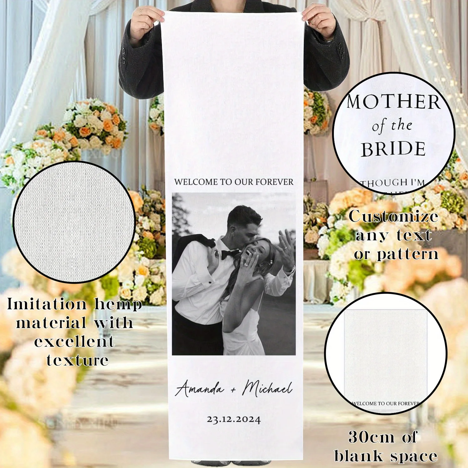 Custom Sawedding Chair Sashes Personalized Chiffon Chair-Back Bows and Elegant Chair Cover Decorations Suitable for Banque