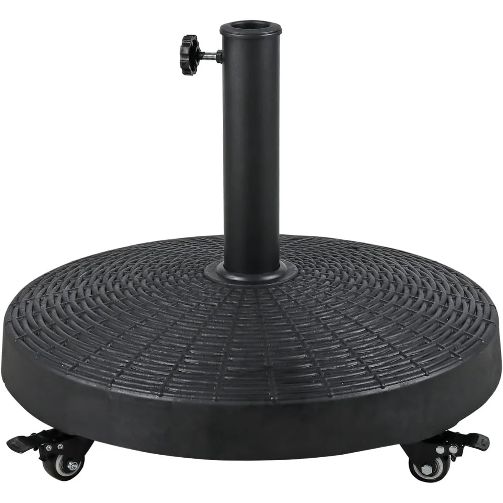 Heavy Duty Patio Umbrella Base, Stand com rodas para exterior, Market Umbrella, 52lbs, 1.5 ''~ 1.89''