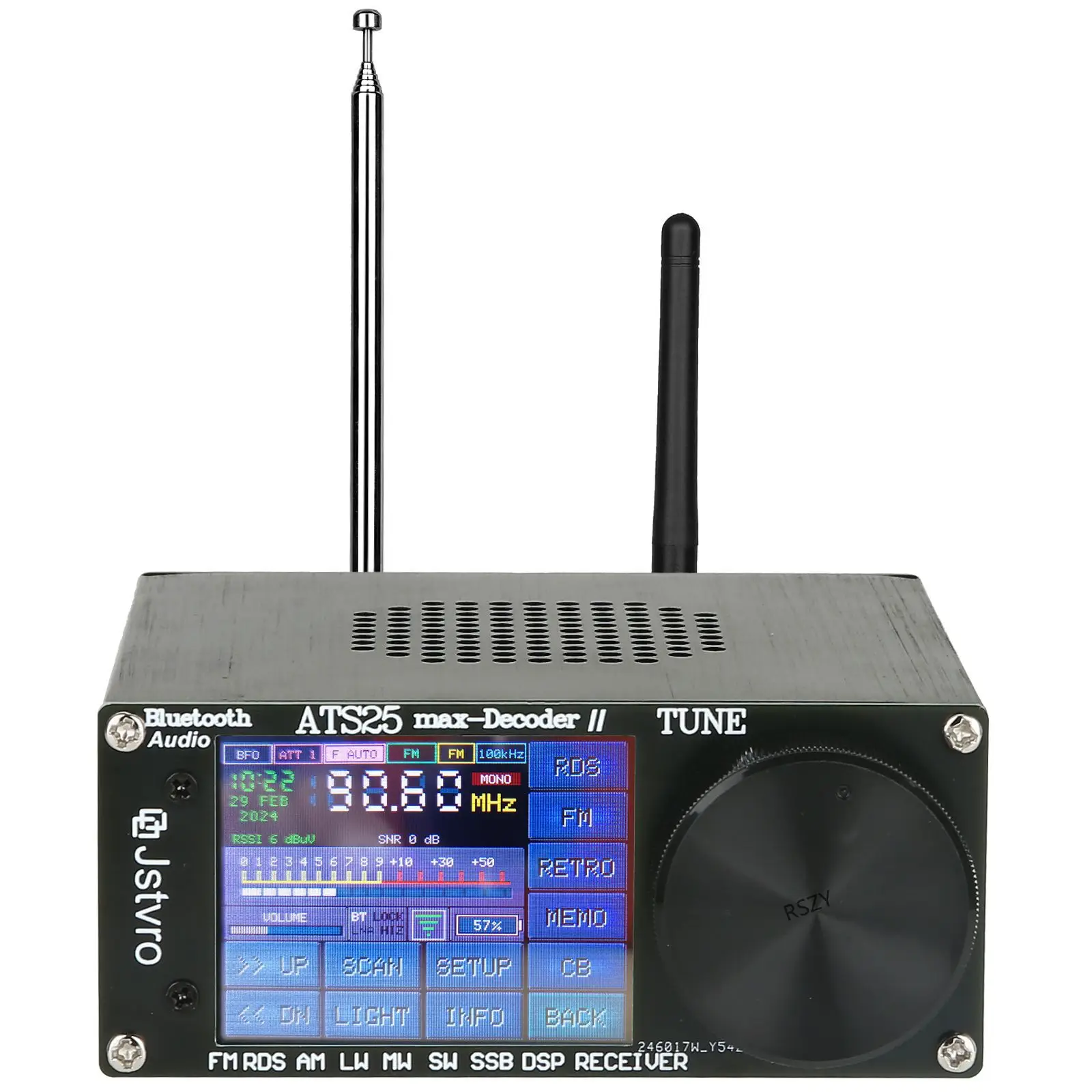 

2024 4.17 Official Registered Code ATS25 Max Decoder Ⅱ Full Radio DSP FM LW MW SW SSB Receiver 64-108M Bluetooth Radio Receiver