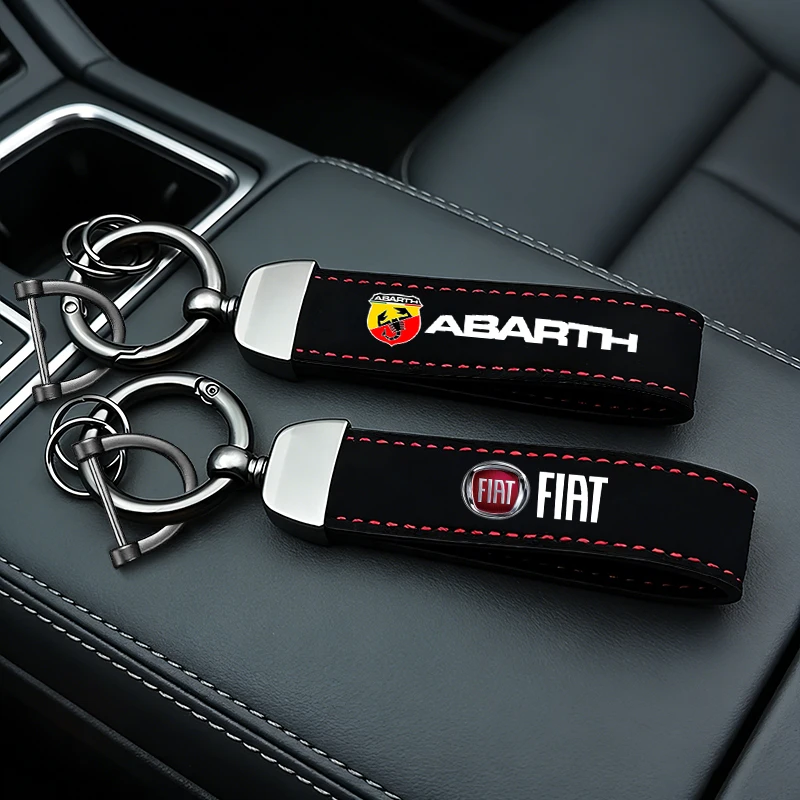 Wildleder Leder Auto Schlüsselbund Schlüsselanhänger Auto Schlüssel Zubehör Für FIAT Abarth 500 Ducato Panda Grande Punto Tipo Pulse Strada 600 500L