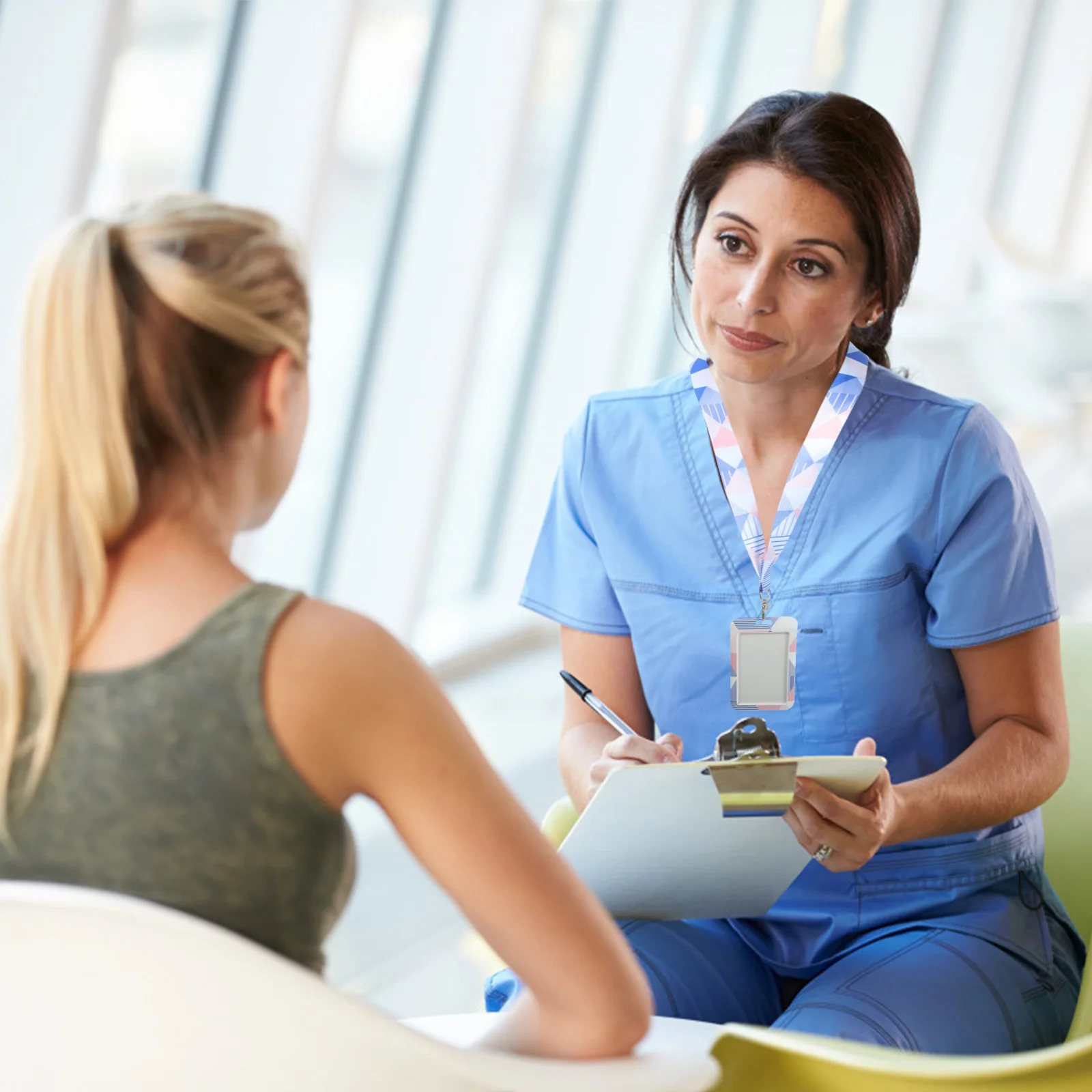 

Polyester Badge Holder Id Card Holder Portable Clear Window Office Staff Card Sleeve Lanyard Protector