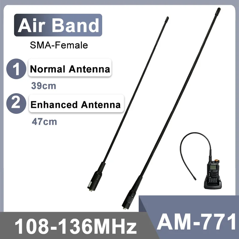 AM-771 Antenna Air Band 108-136Mhz For Quansheng UVK5 UVK6 UV5R Plus Baofeng UVK5M Radtel Rt-490 Rt-68 4b Rt-830 Walkie Talkies