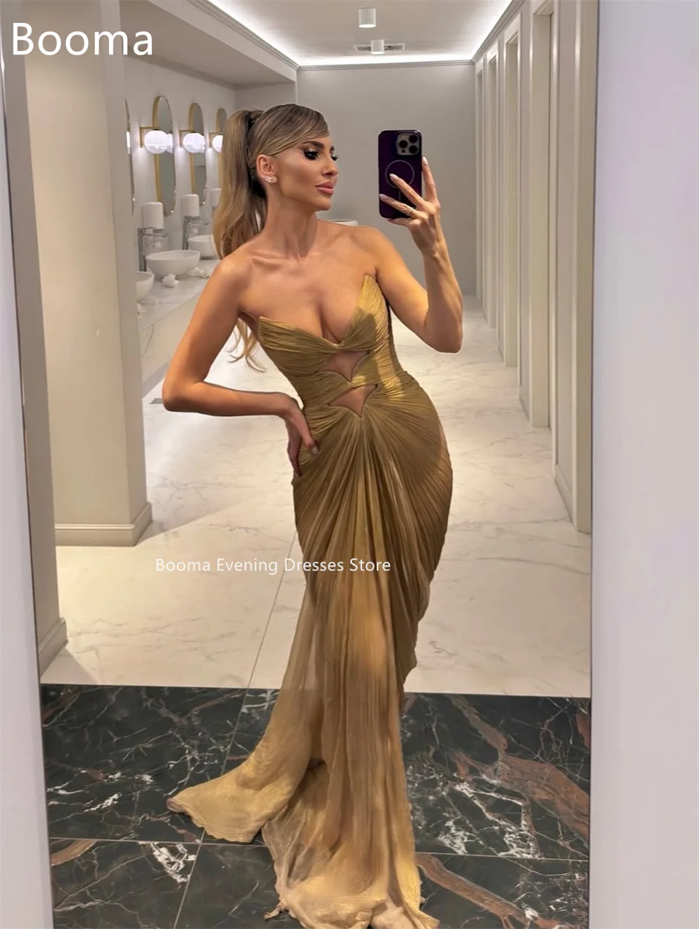 Booma Mermaid Shiny Strapless Sexy Evening Dresses Formal Party Gowns for Women Sleeveless Elegant Prom Gown Customize 2025 image 2