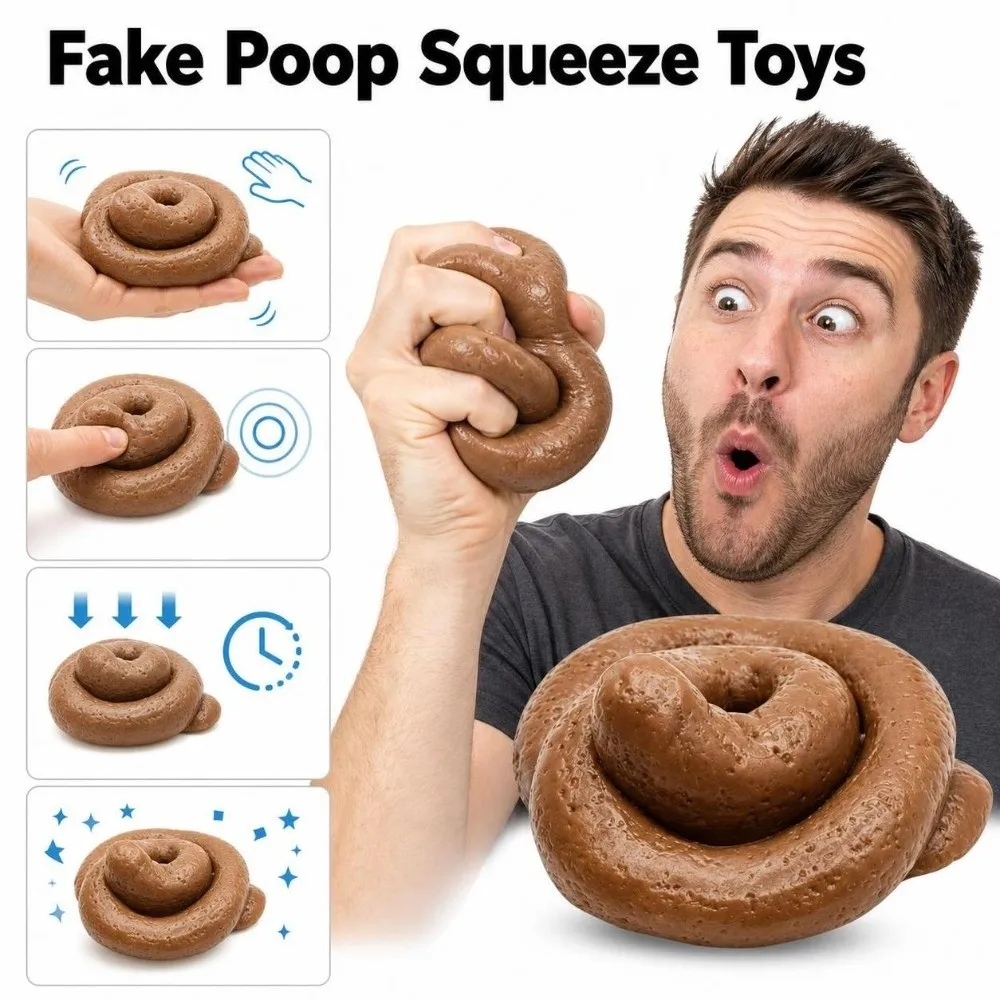 Creative Fake Poop Squeeze Toys Anxiety Relief Kneading TPR Fidget Toy Novelty Hand Relax Funny Shit Pinch Office Desk Toy