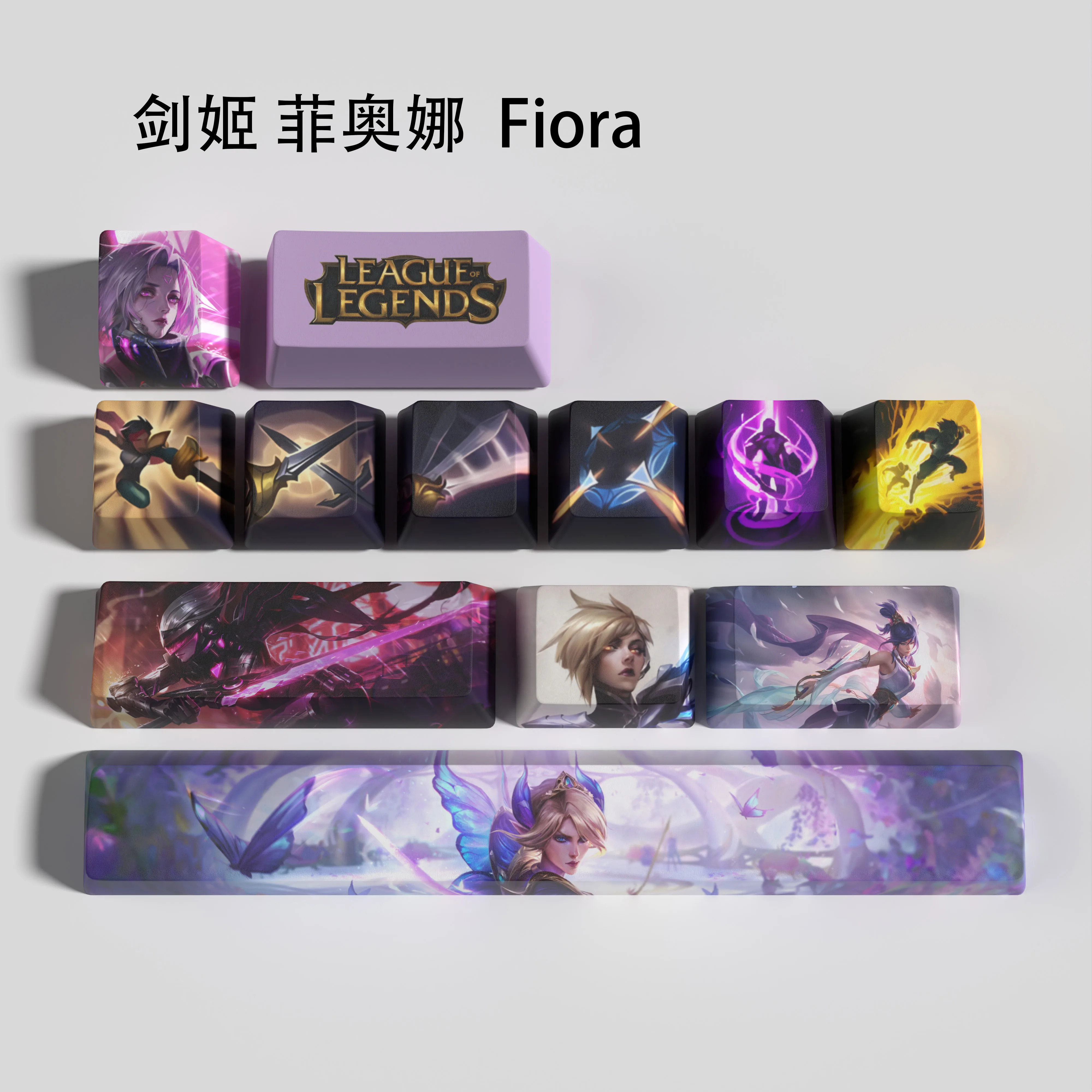 Fiora keycaps League of Legends keycaps  game keycaps OEM Profile 12keys PBT dye sub keycaps