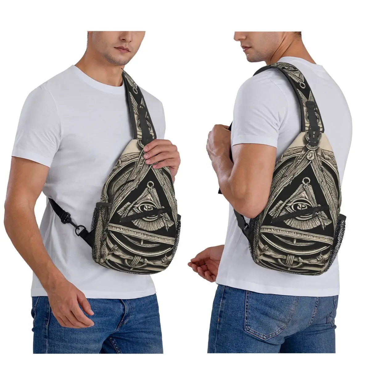 

Оригинальная нагрудная сумка с символом масонства, мужской рюкзак через плечо, нагрудная сумка, дорожный походный рюкзак, сумка на плечо