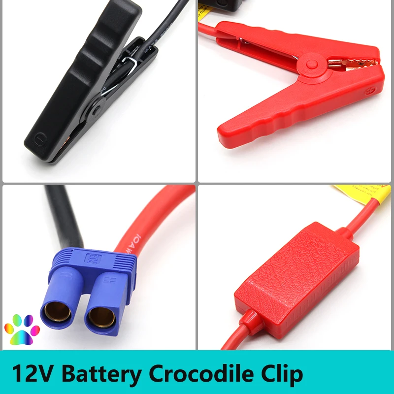 

1/2/5pcs Battery Crocodile Clip Emergency Jumper Cable Clamp Booster Battery Alligator Clips for Universal 12V Car Starter Jump