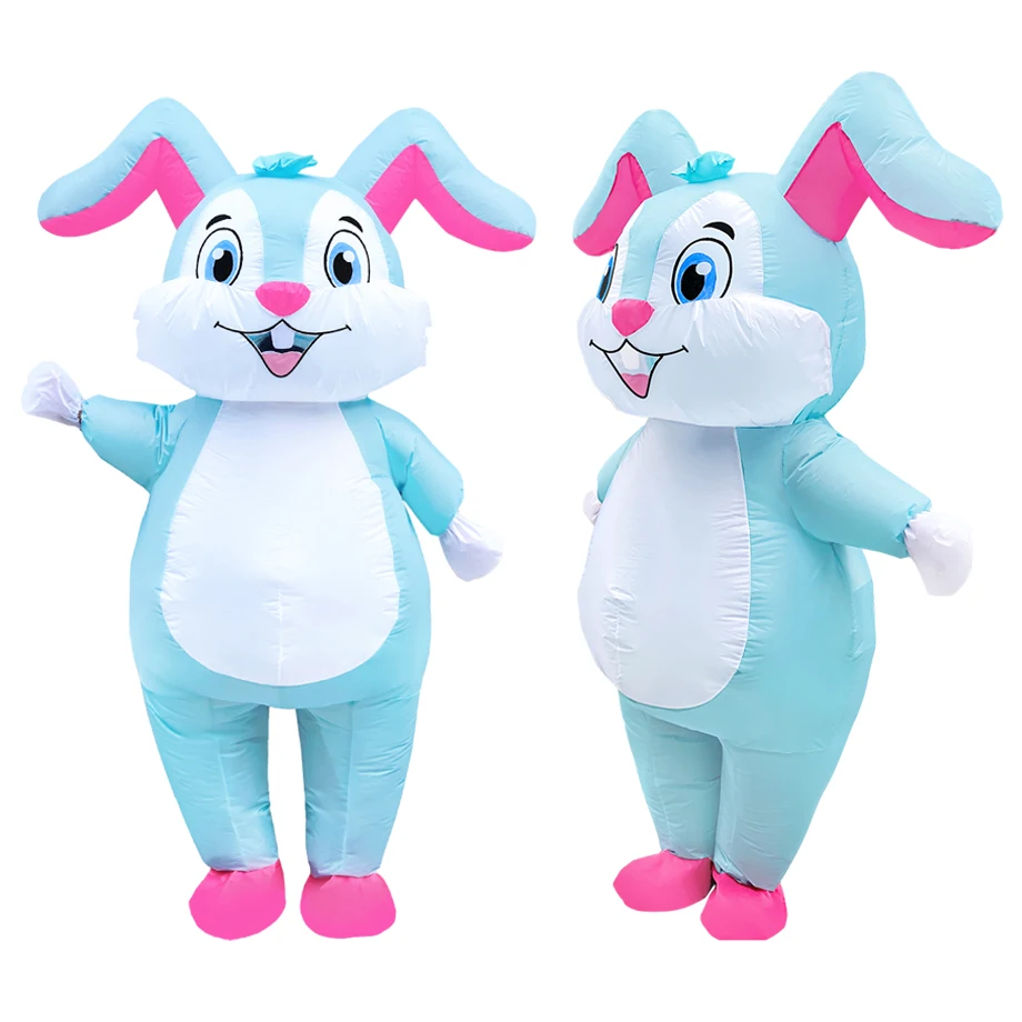 

Cartoon Animal Inflatable Rabbit Costume Mascot Rabbit Suitable for Halloween Easter Carnival Party Adult Cosplay Set Props