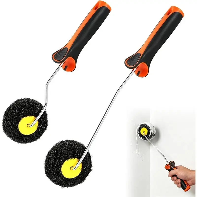 

ABDJ-Special Roller Washable For Putty And Rolling Plaster, Roller For Fillers, Pack Of 2 Corner Roller With Nylon Bristles