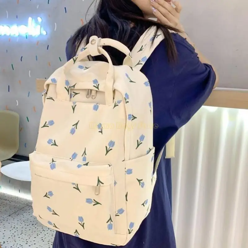 X90d Blumen -Rucksack Schoolbag Travent Bag School College Rucksack Buchbeutel Daypack