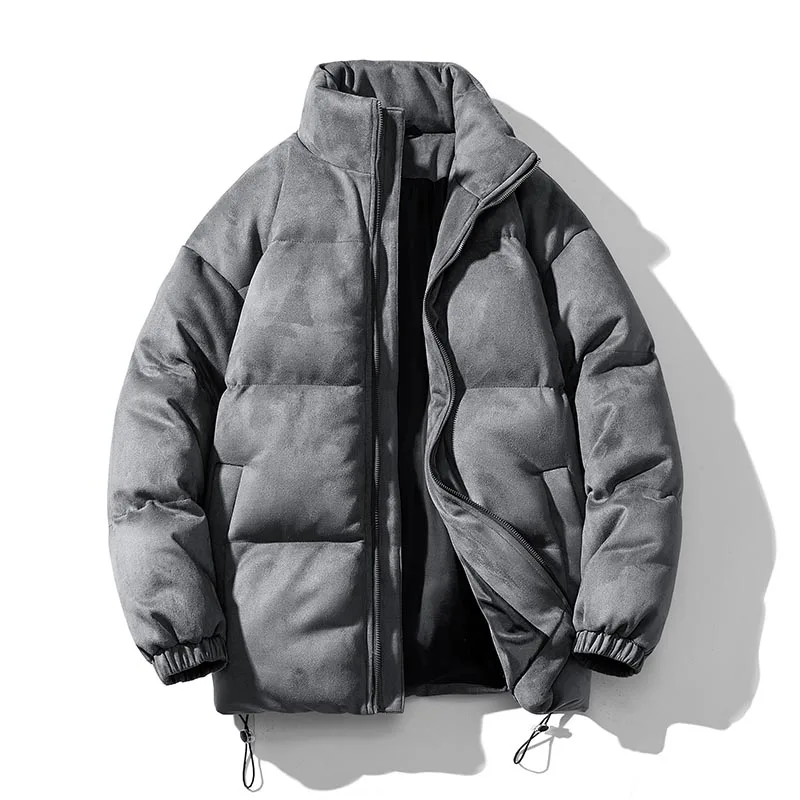 Winterjas Heren Parka 'S Dikker Warme Winddichte Jas Heren Opstaande Kraag Jassen Effen Kleur Parka Jas Damesmode Streetwear