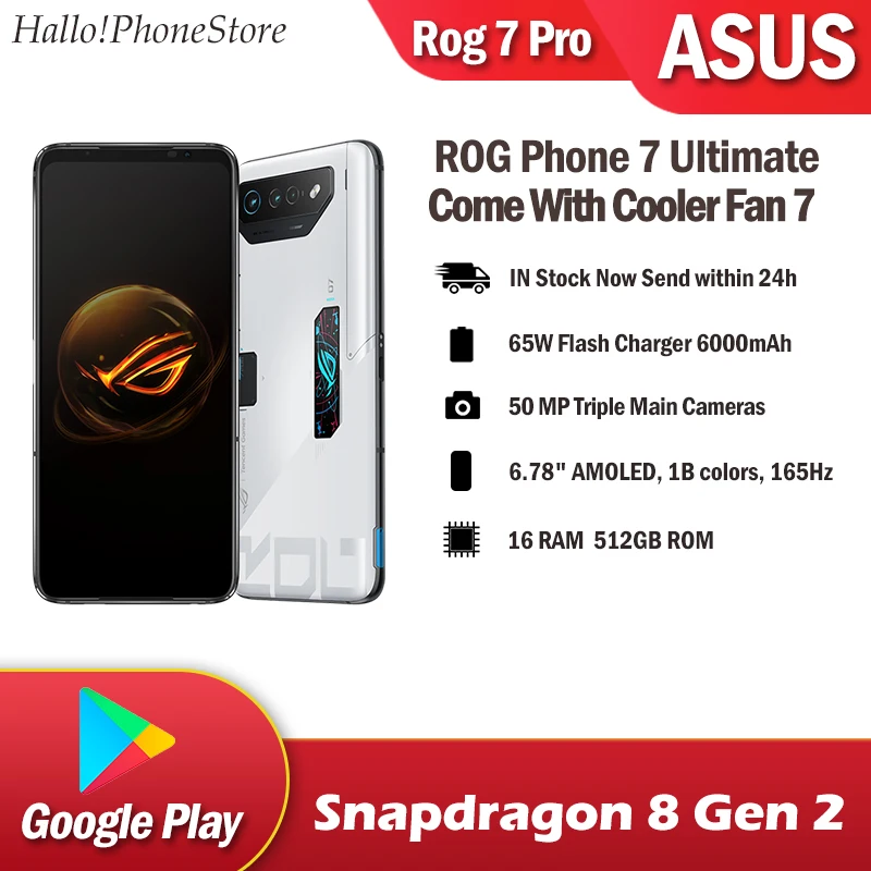 ASUS ROG Phone 7 Pro смартфон, Snapdragon 8 Gen2, 6000 мАч, 16 ГБ ОЗУ 512 Гб ПЗУ, экран 165 Гц