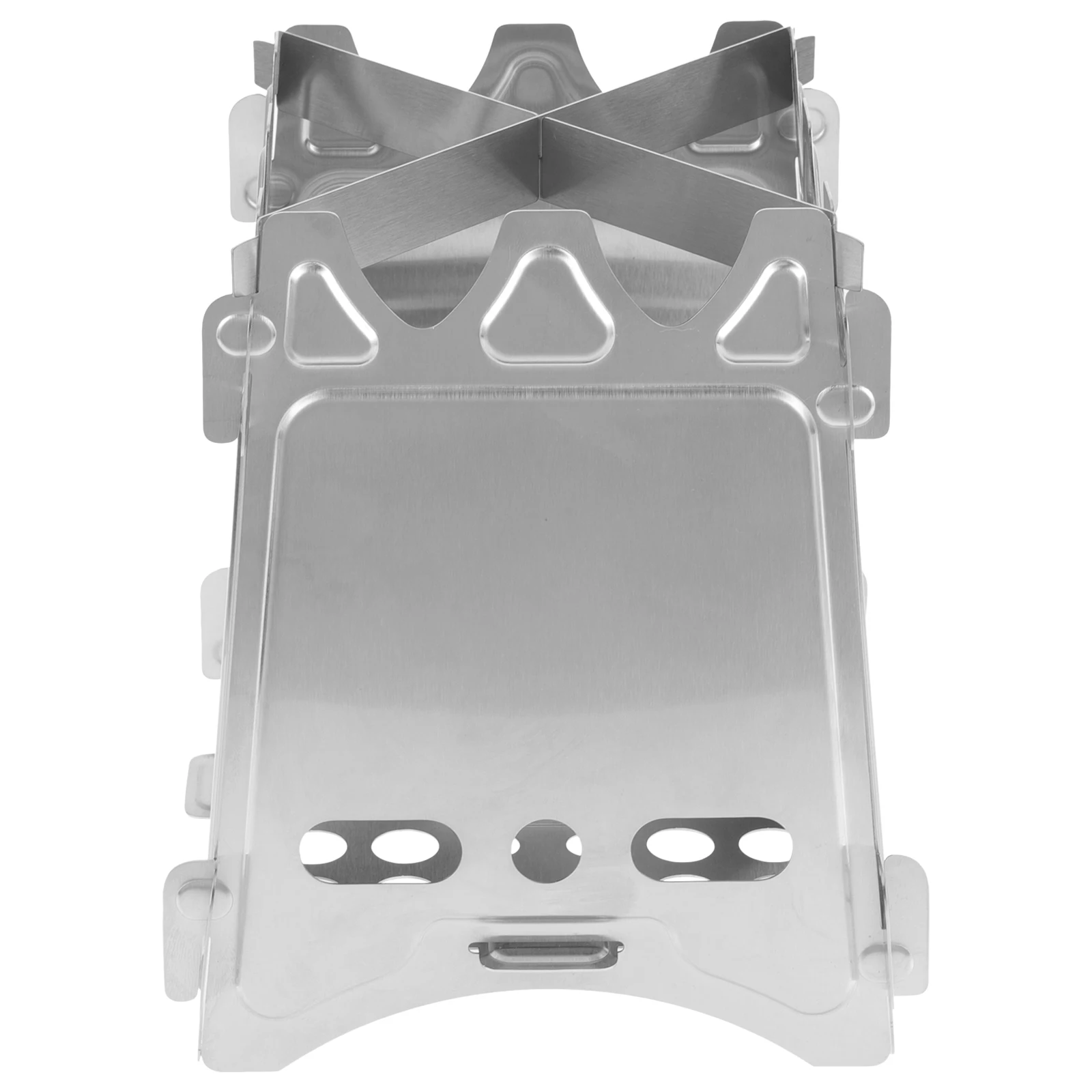 

Camping Accessories Stainless Steel Wood Stove Mini Heater Indoor Foldable Outdoor Supplies Silver