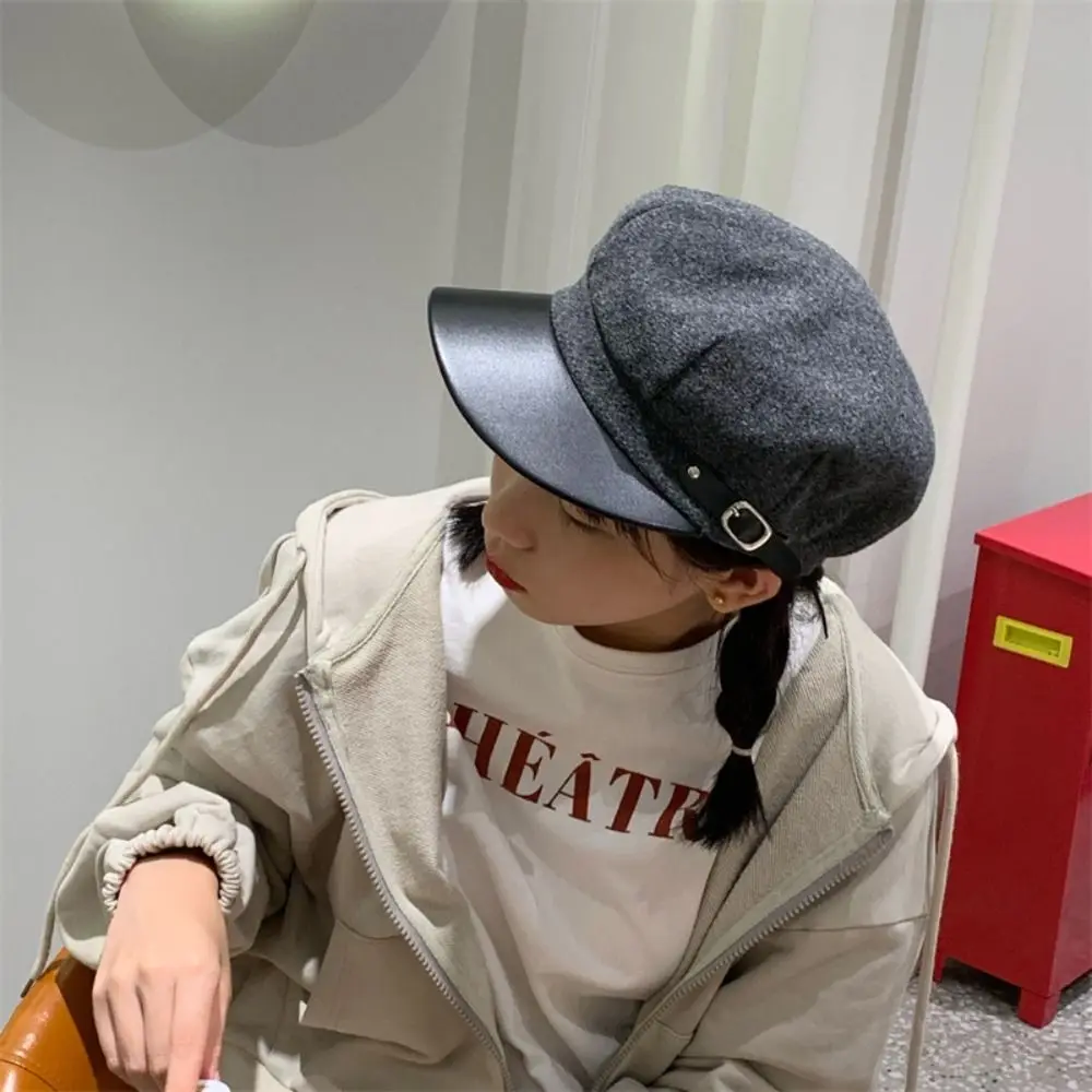 Newsboy Caps for Women Gatsby Cap Woolen Octagonal Baker Peaked Beret Driving Hat Female Sunscreen Hats Painter Tour Cap